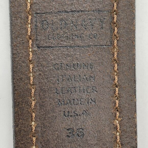 Old Navy Leather Belt Men’s 36 Brown Leather Contrast Cream Stitch Western Norm - Picture 8 of 16